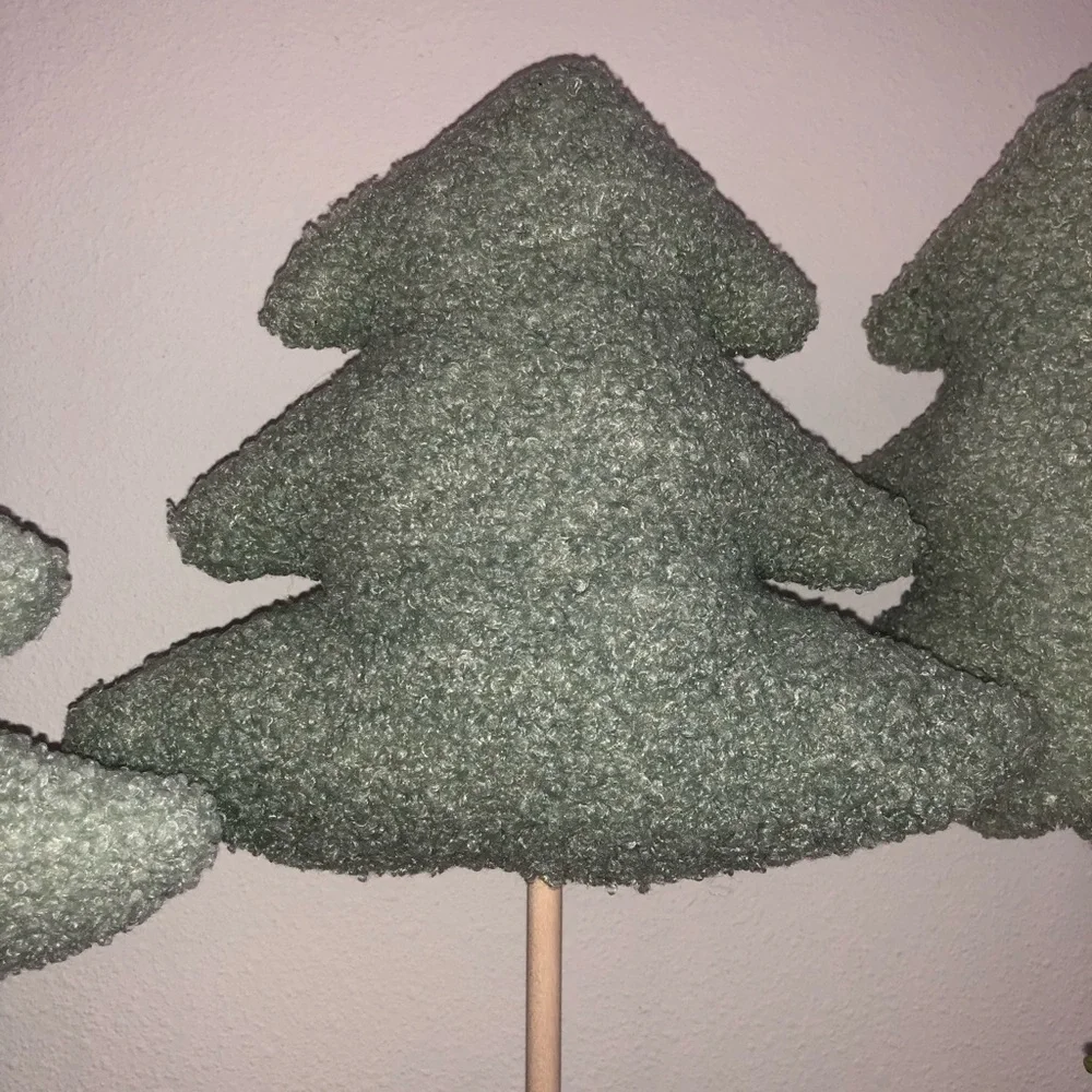 3 light green fleece fluffy trees Christmas Target NEW